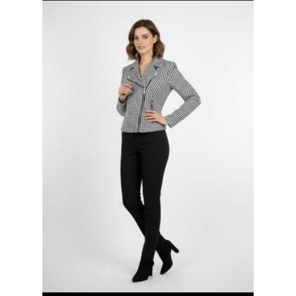 J,. Crew Gingham Biker Jacket - Picture 2 of 9